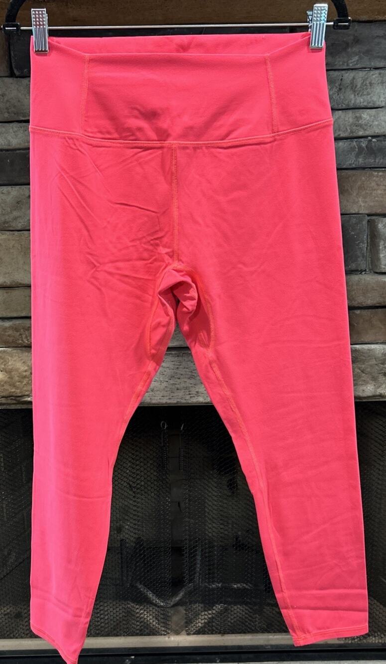Women’s FREE MOVEMENT People Pink High Waist Cropped Leggings Size L *A1
